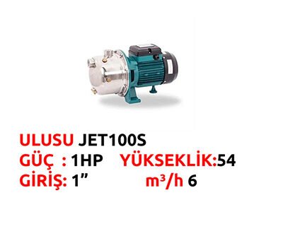 JET 100S  KROM GÖVDELİ POMPA 1HP